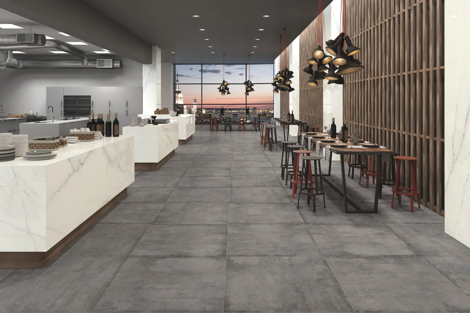 CITYSTONE MAXFINE City Grey - интерьер, ресторан